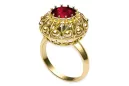 14K Yellow gold Ruby Ring Vintage craft vrc059y